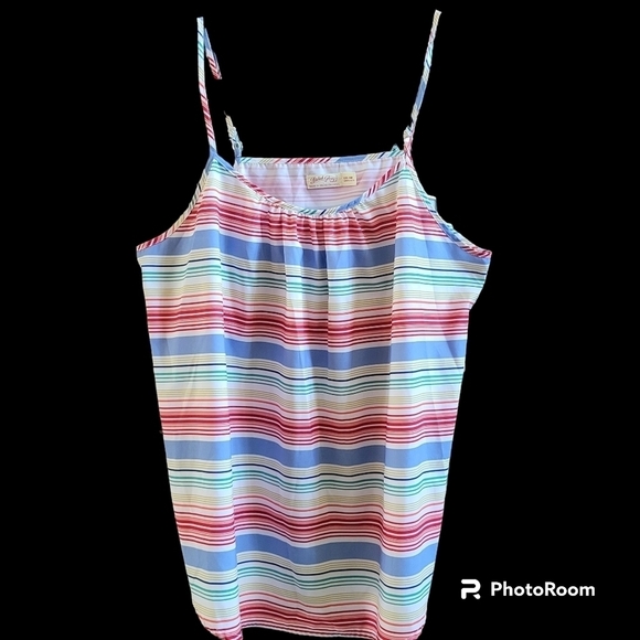 XXL/20 Spaghetti Strap Striped Multicolor Tank Top - Picture 1 of 2